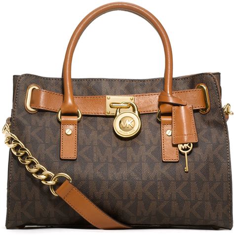 hamilton large leather satchel michael kors|Michael Kors bag with lock.